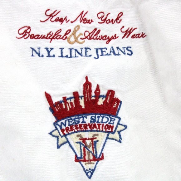 Vintage NY Line Shirt Mens Beige Short Sleeve Button Down Collared Cotton Small - Picture 6 of 9